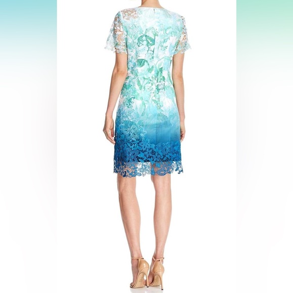 Elie Tahari Women's Organdy Dress - Sz 4 - Ombré Green, Blu and White NWT - Picture 2 of 2